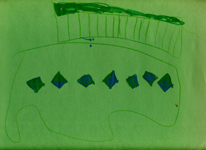 one of the youngest kids drew the Duck making waves