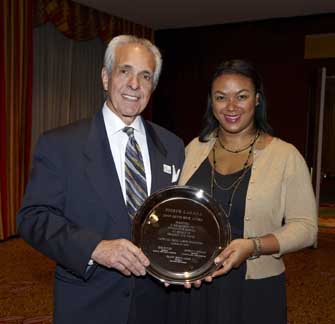 Joe Lagana receiving a 2009 Lewis Hine Award